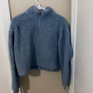 Cropped fleece half zip